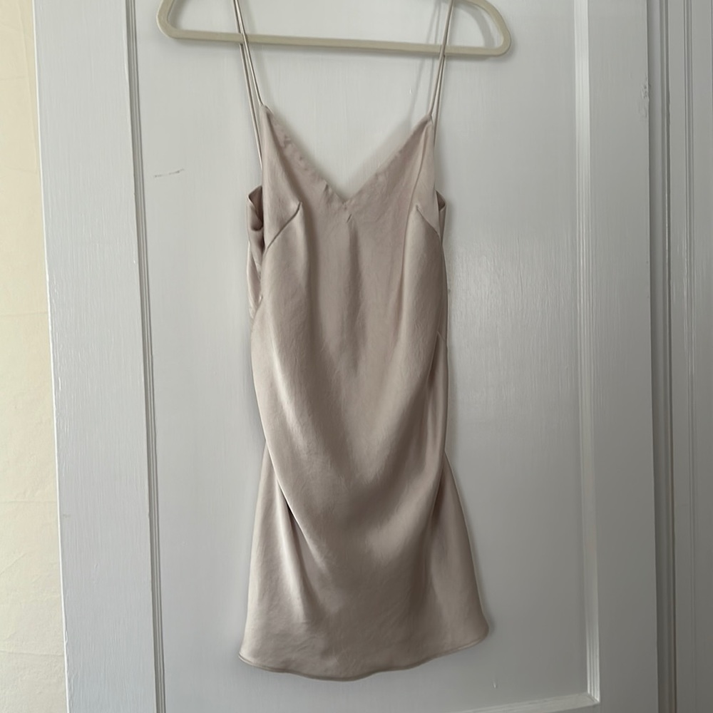 Zara Open Back Silk Mini Dress